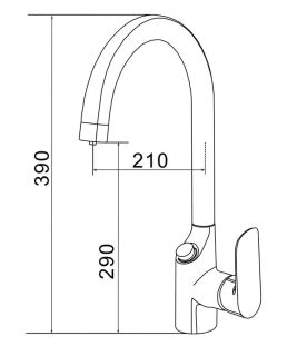 Смеситель для кухни Shevanik S368 с подключением фильтра хром